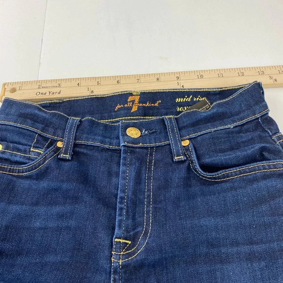 Seven 7 for all Mankind Womens Jeans Size 24 Mid Rise Roxanne Skinny Dark Wash - Picture 5 of 10